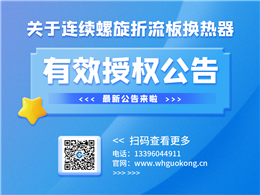 关于连续螺旋折流板换热器有效授权的公告